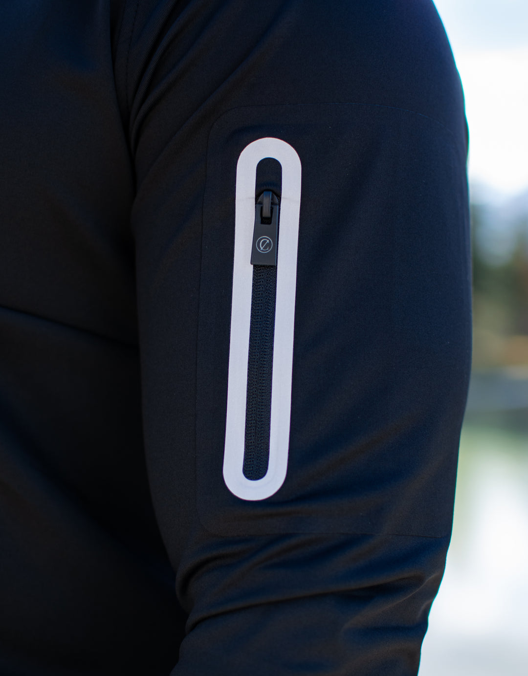 Long Sleeve Performance Zip Top — Stealth Black
