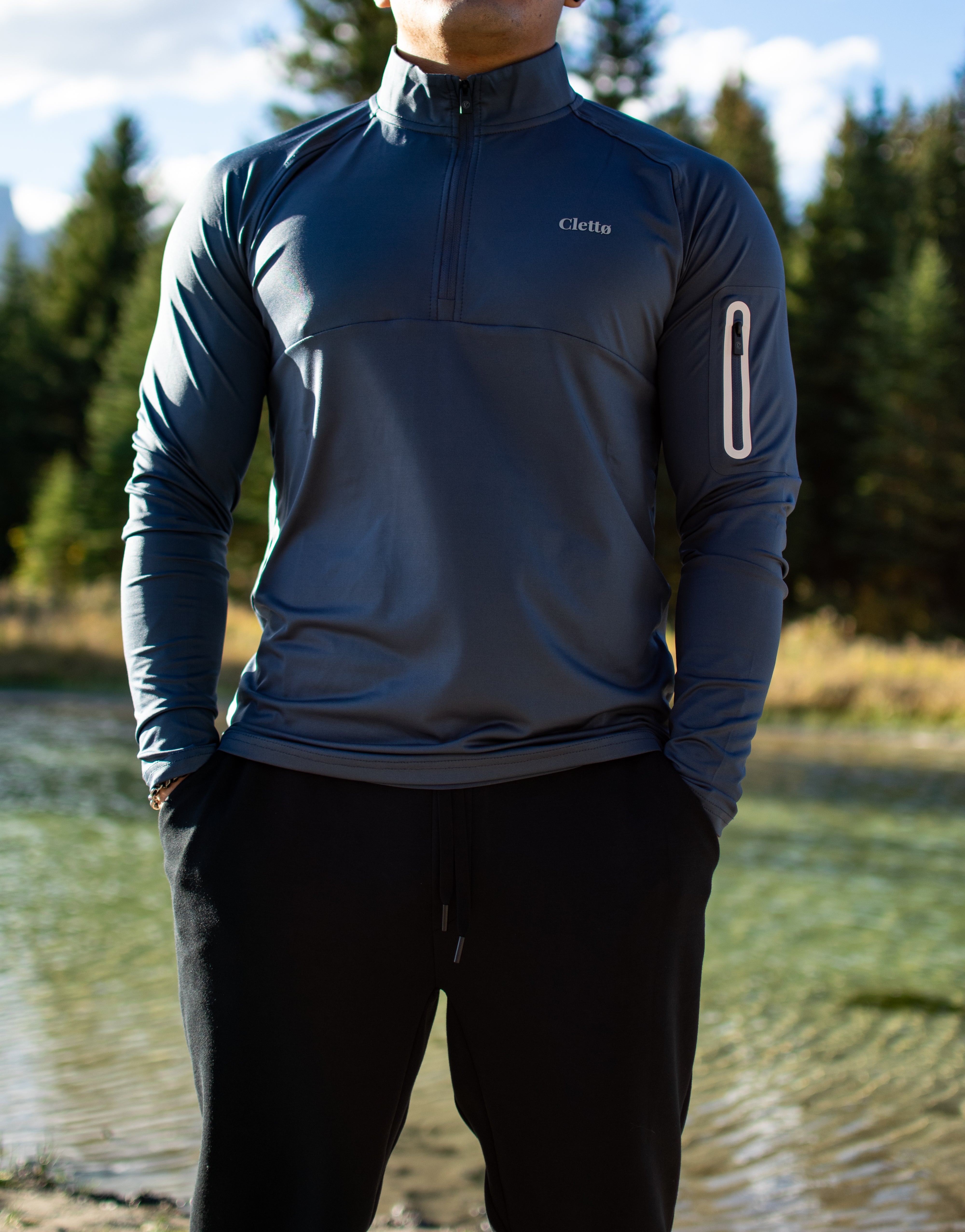 Long Sleeve Performance Zip Top — Navy Discipline – CLETTØ — The