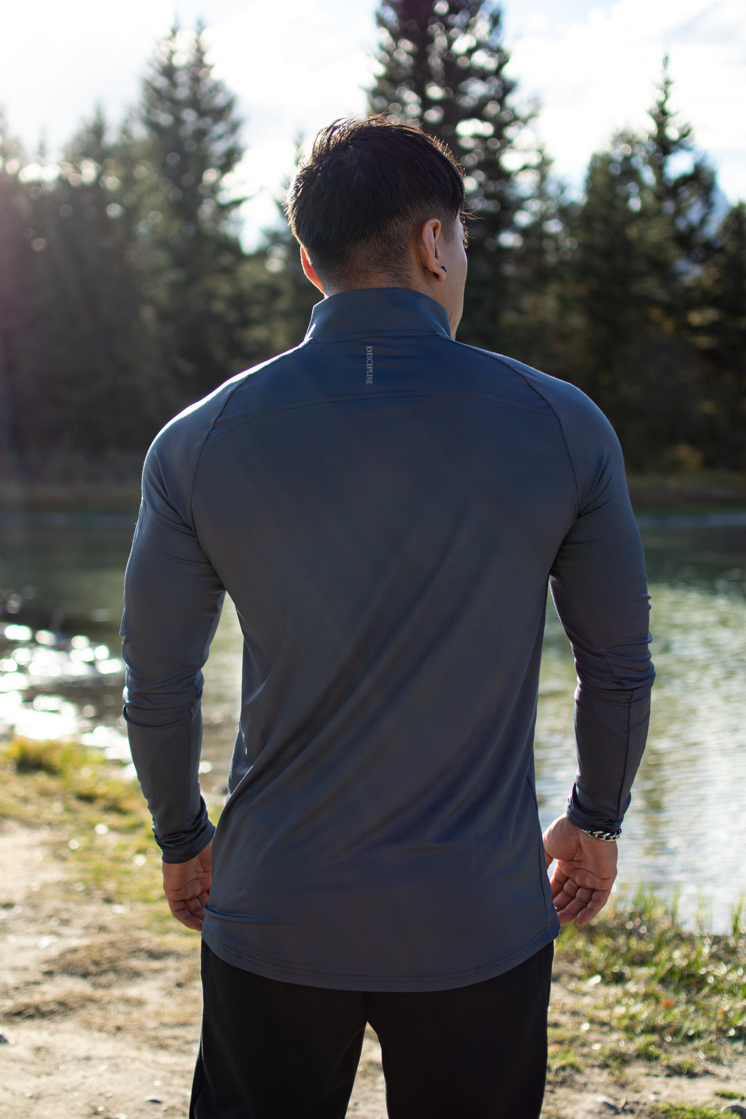 Long Sleeve Performance Zip Top — Navy Discipline