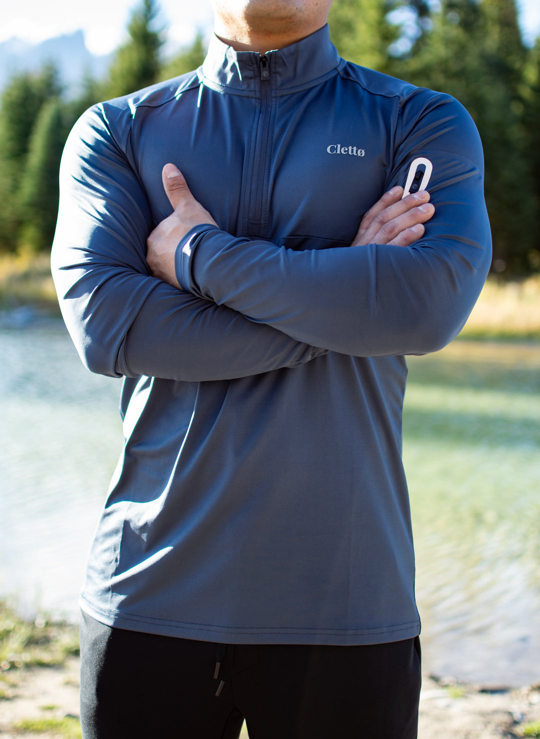 Long Sleeve Performance Zip Top — Navy Discipline